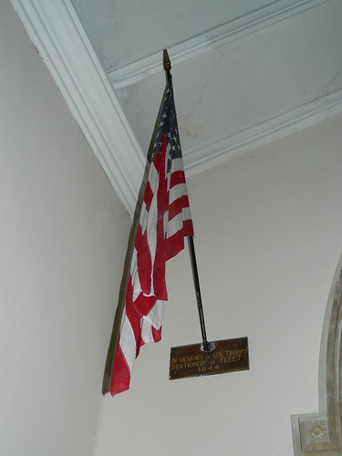 US Flag in Holy Trinity Church, Fleet, Dorset